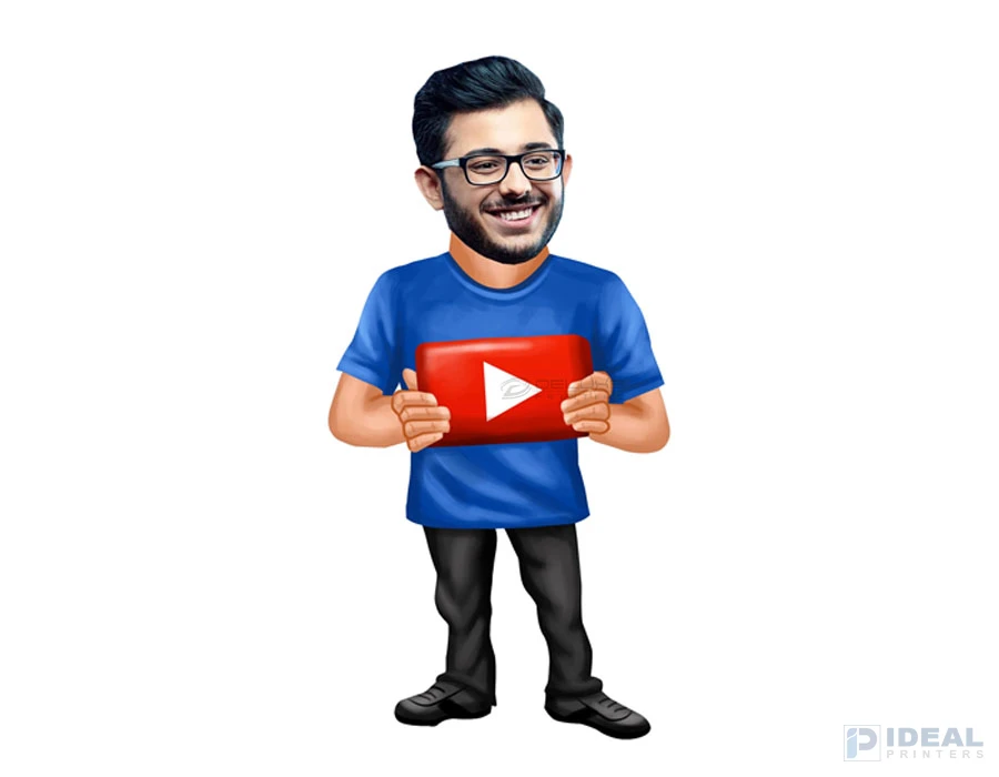 Youtuber Caricature Cutout Standee Lahore