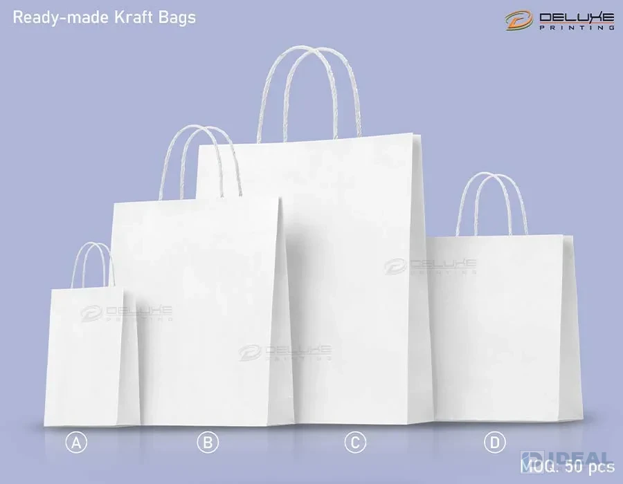 Kraft Bags White Printing Lahore