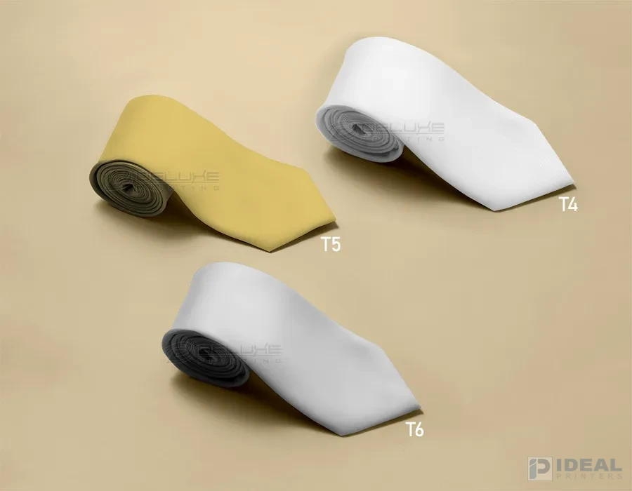 White Color Ties Printing Lahore