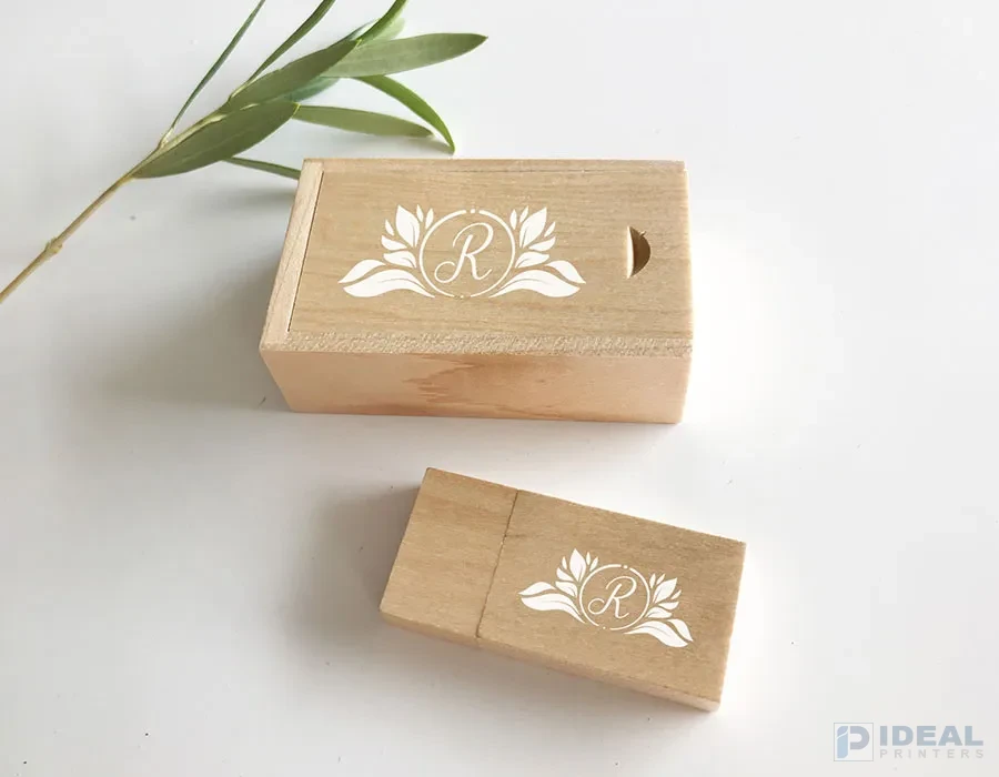 Wooden USB White Printing Lahore