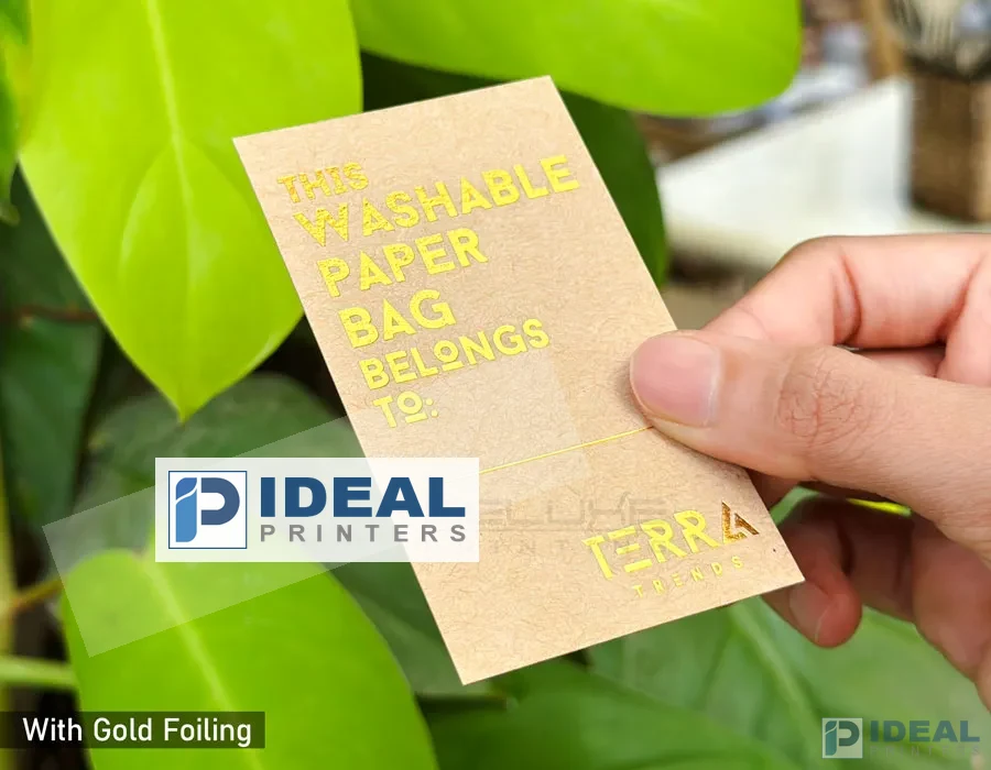 Kraft Business Card Gold Foil Lahore