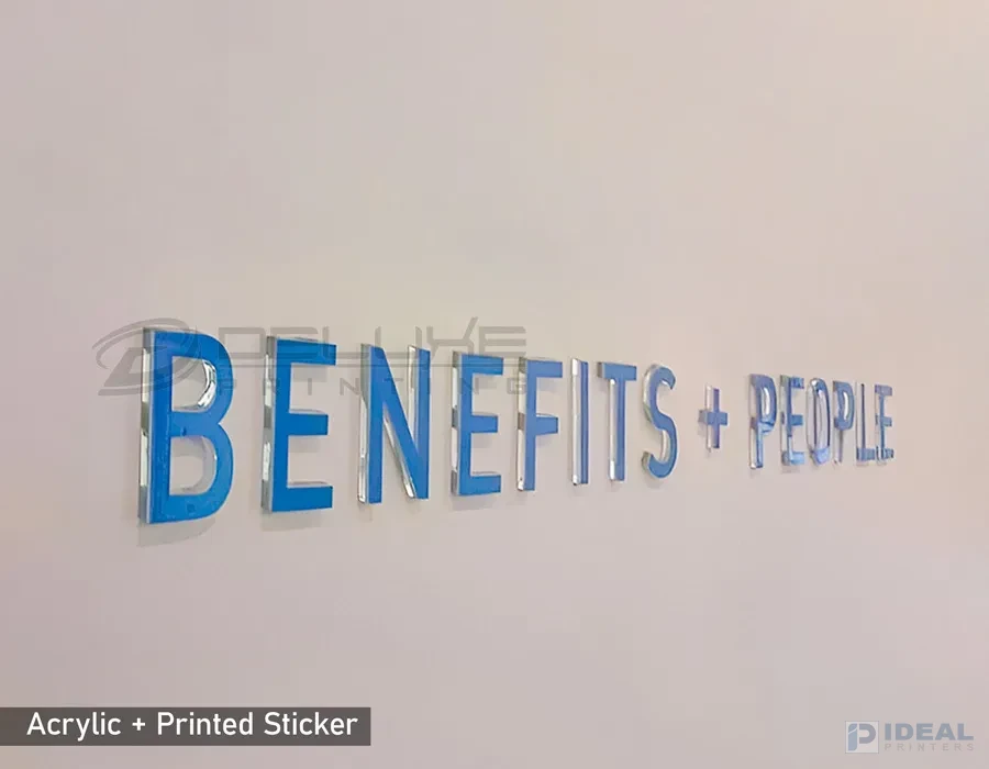 Acrylic SS Brush Top Unlit Signage