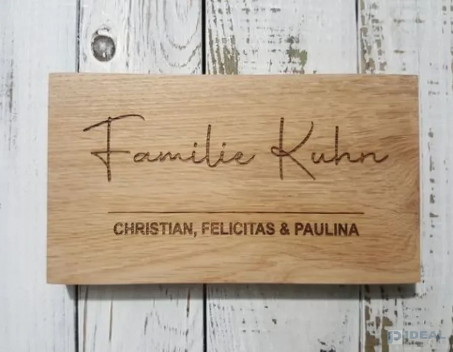 Wooden Plate with Laser Engraved Letters Lahore
