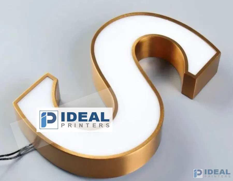 SS Chrome Gold Finish Sign Board Lahore