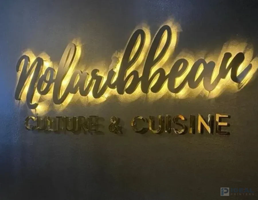 SS Gold Platted 3D Letters Backlit Signage