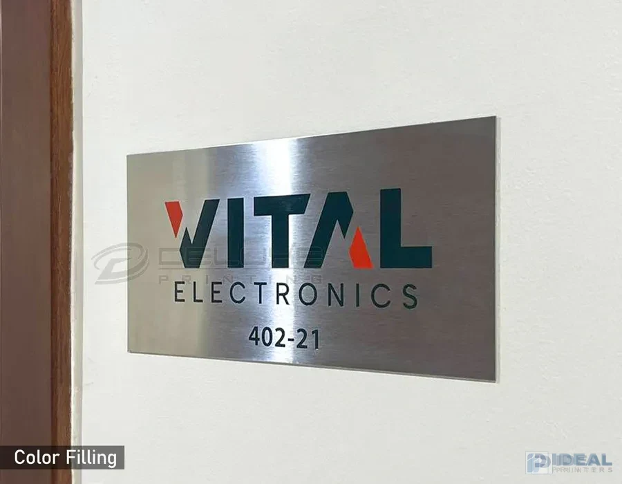 SS Mirror Finish + Gold Brush Finish Plate Lahore