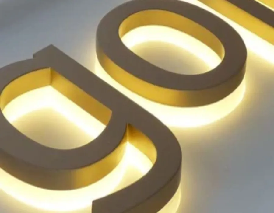 SS with Gold Platting Outlit Signage Lahore
