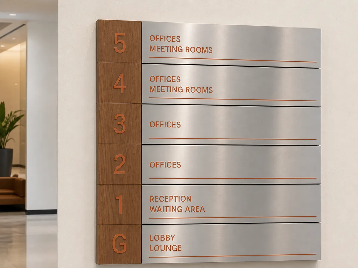 Wooden + Acrylic with Acrylic & Vinyl Cut Letters Signage Lahore