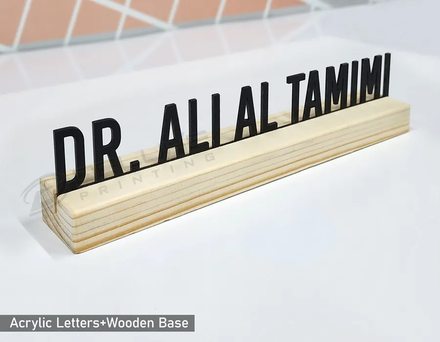 Wooden Cut 3D Letters with Base Lahore