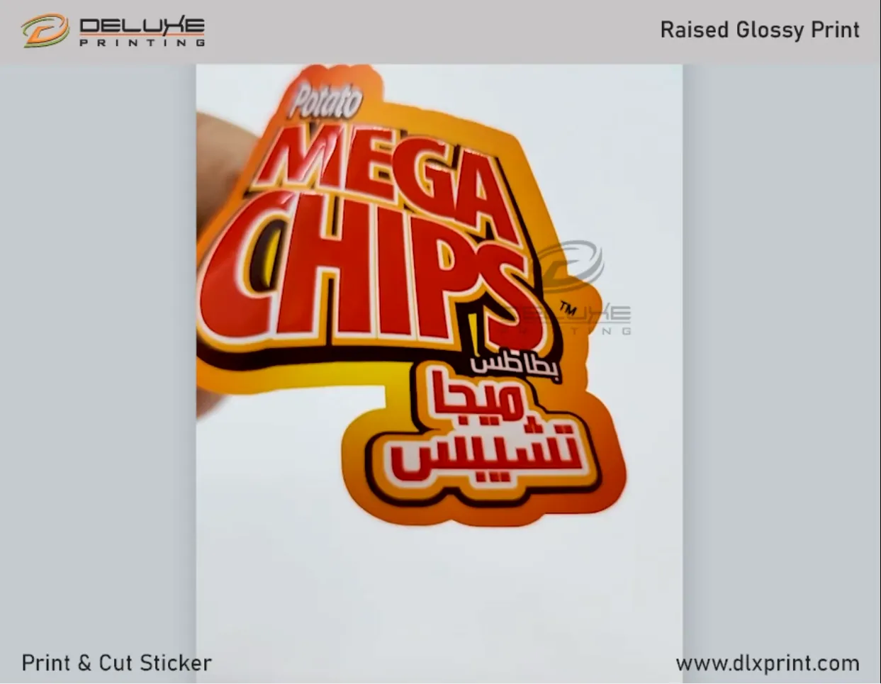 Glossy Raised Print Stickers Lahore